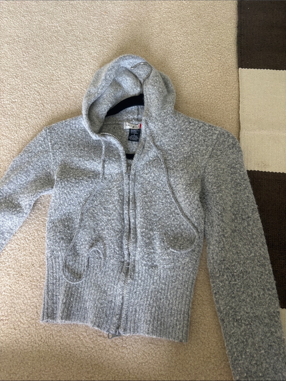 Gray Hooded Zip Sweater
